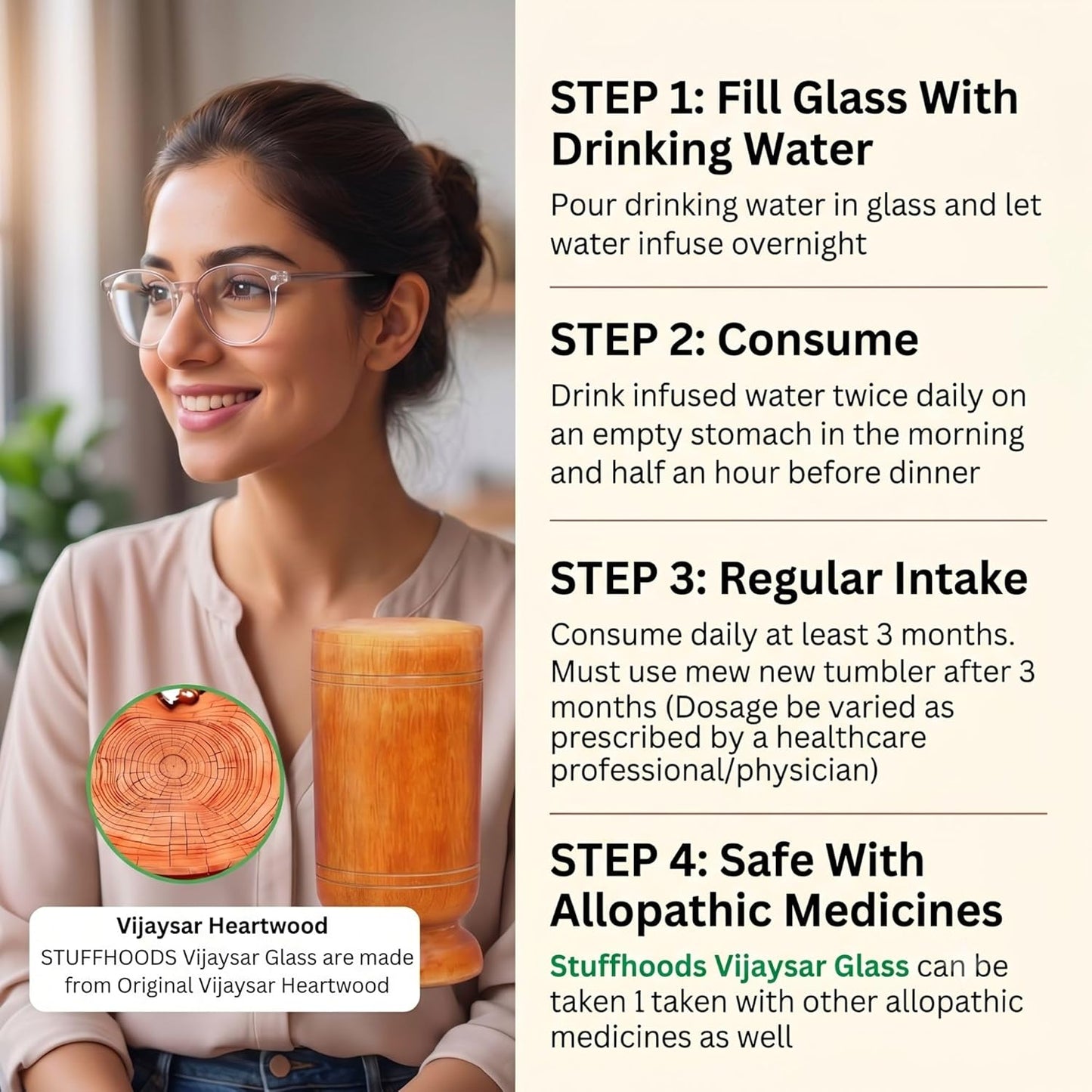 VijayPure™ Lab Certified Vijaysar Tumbler – Ayurvedic Way to Manage Sugar Levels