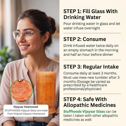 VijayPure™ Lab Certified Vijaysar Tumbler – Ayurvedic Way to Manage Sugar Levels
