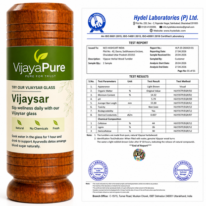 VijayPure™ Lab Certified Vijaysar Tumbler – Ayurvedic Way to Manage Sugar Levels