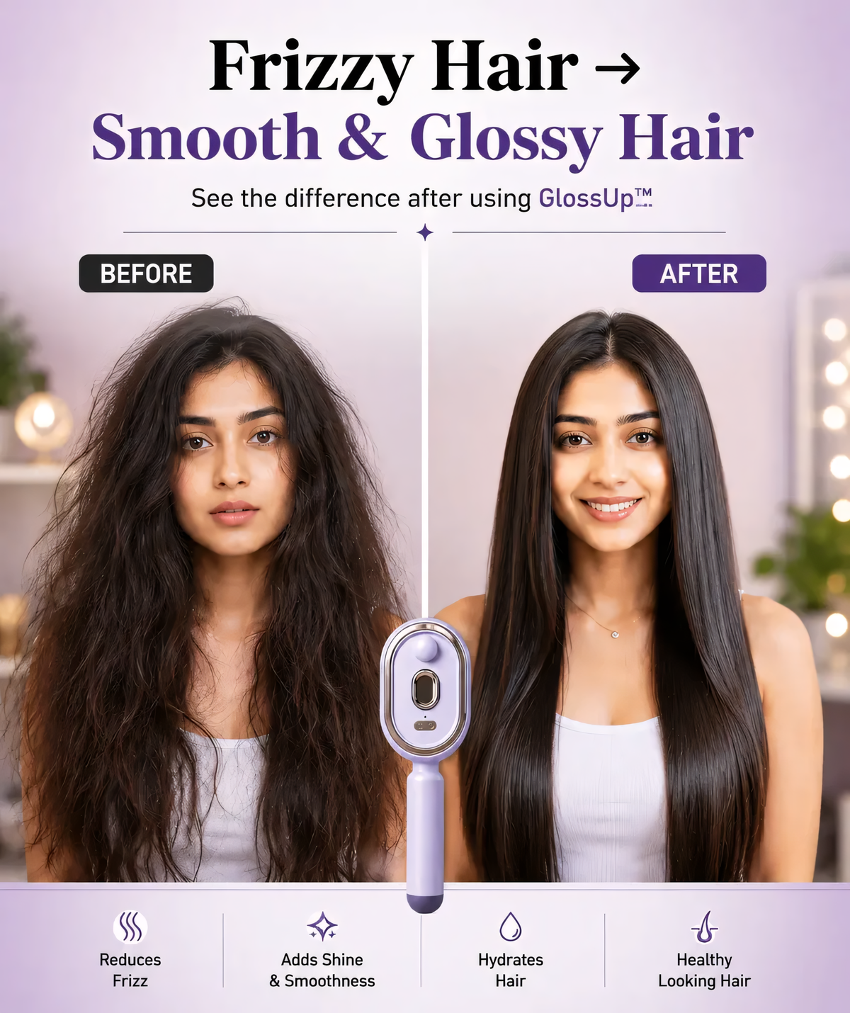 Fast Hair Straightening Comb, 3-IN-1 Scalp Spa Spray Comb