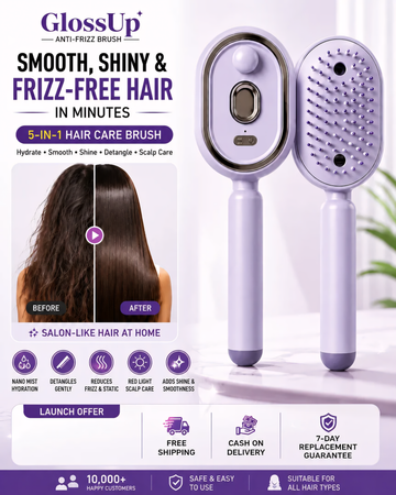 Fast Hair Straightening Comb, 3-IN-1 Scalp Spa Spray Comb