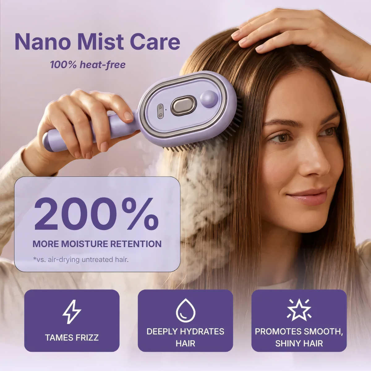 Fast Hair Straightening Comb, 3-IN-1 Scalp Spa Spray Comb
